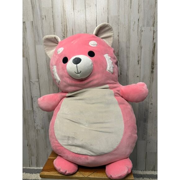 NWT Squishmallows Mischa Pink Red Panda HugMee Jumbo Plush Toy - Picture 1 of 6
